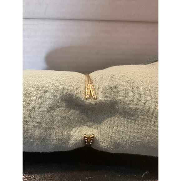 Elegant Michelle Campbell 14k Gold Plated Cuff Bracelet with White Pavé Stones - Picture 2 of 6